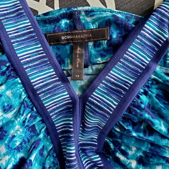 BCBG size XS blue watercolor dress - Picture 7 of 8